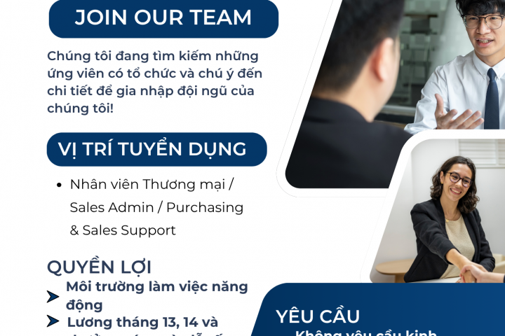 Nhân viên Thương mại / Sales Admin / Purchasing & Sales Support năm 2026