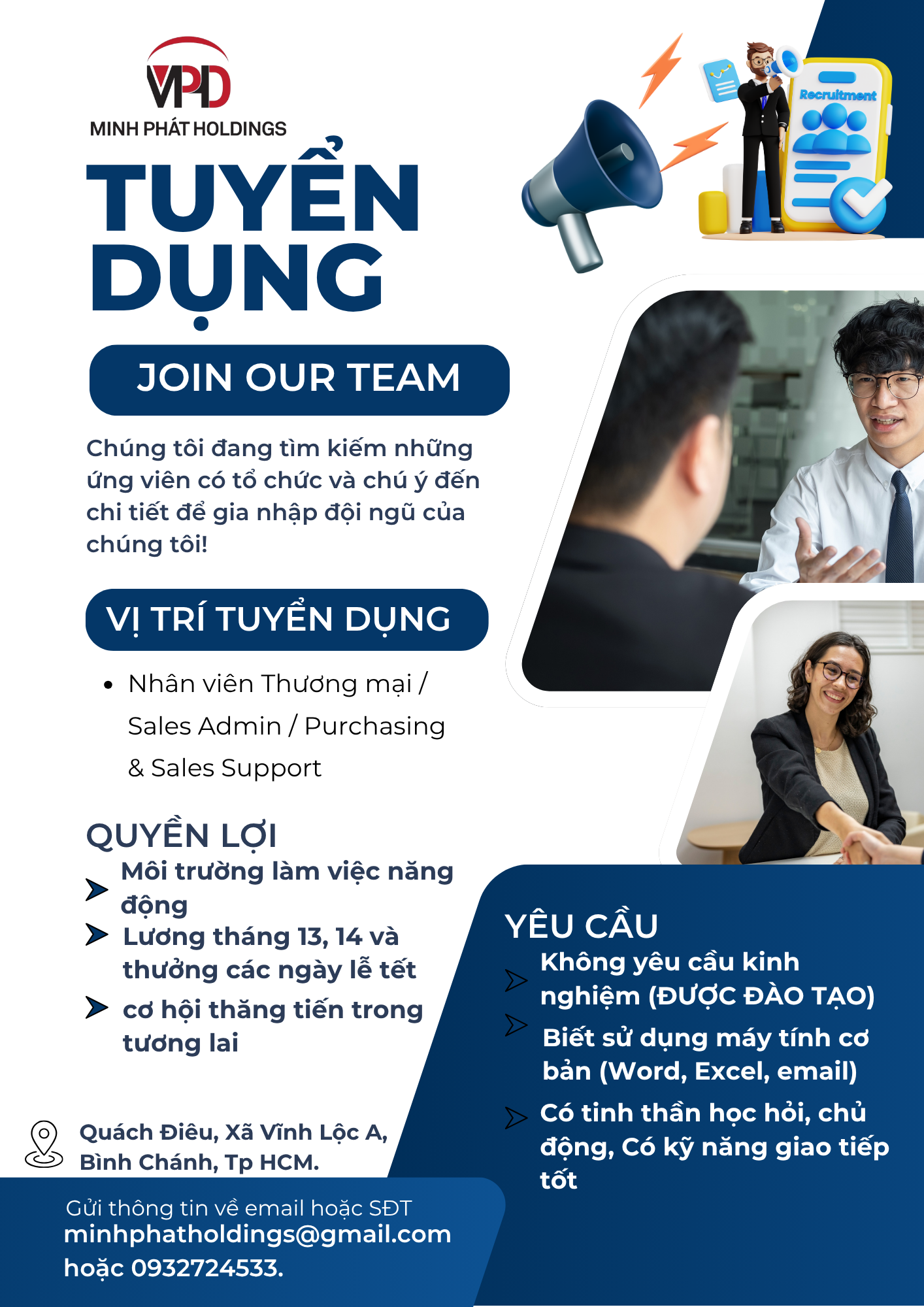 Nhân viên Thương mại / Sales Admin / Purchasing & Sales Support năm 2026